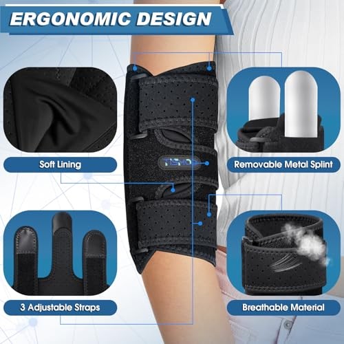 Elbow Brace, Elbow Splint for Cubital Tunnel Brace for Sleeping One Size Black