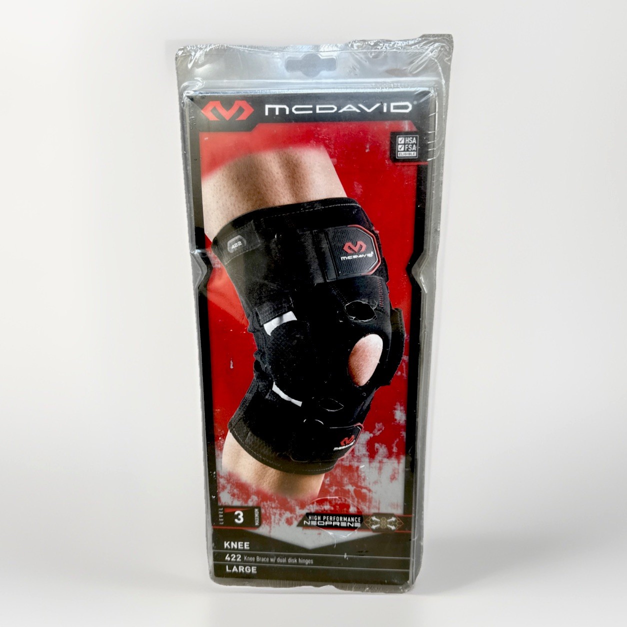 McDavid 422 Dual Disc Hinged Knee Brace Large Level 3 Maximum Support NEW Sealed
