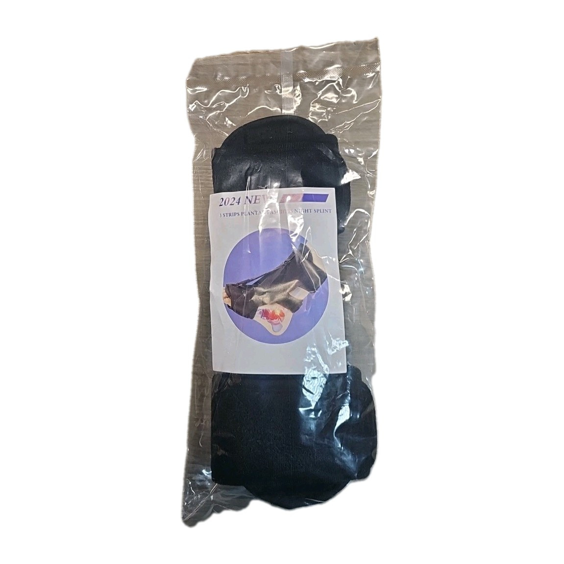 3 Strips Plantar Fasciitis Night Splint Adjustable black SEALED NEW