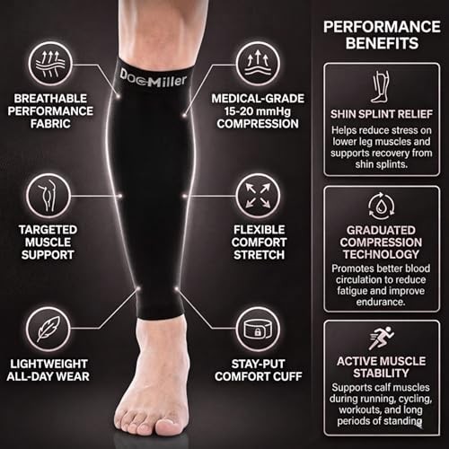 Calf Compression Sleeve for Petite Women & Men, 15-20 mmHg, Large Beige
