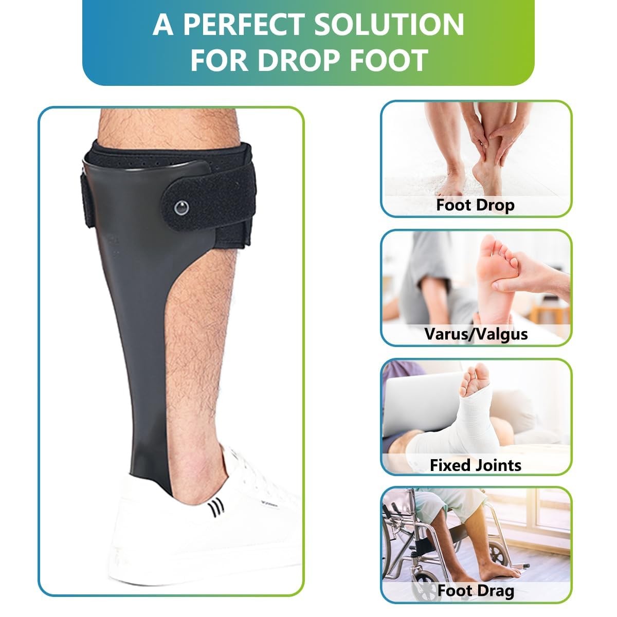 AFO Drop Foot Brace for Men Women Ultra Thin Half Palm Ankle Stabilizer Daily…