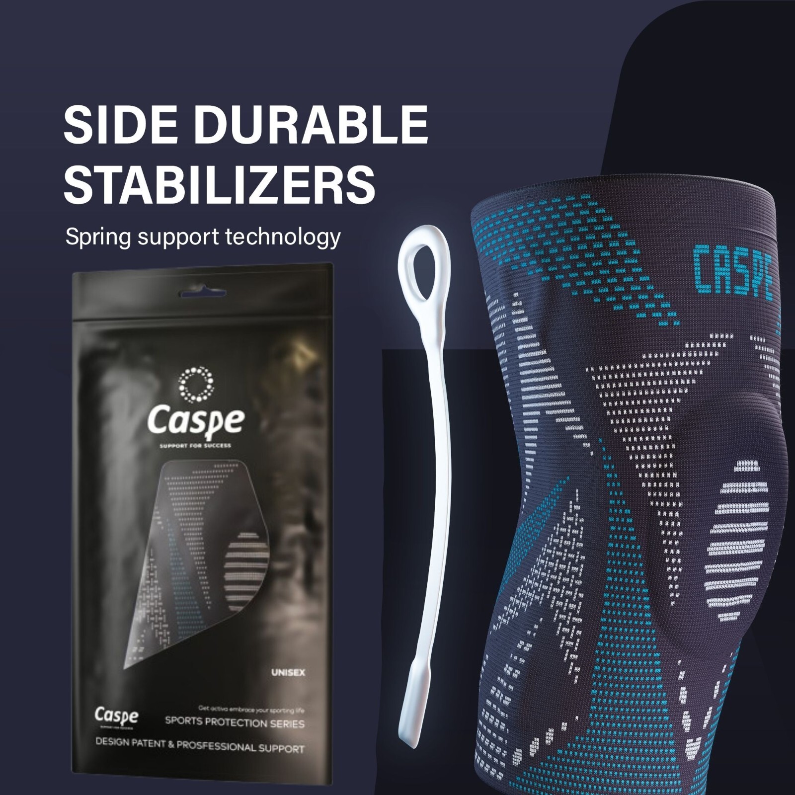 Caspe Knee Support Compression Sleeve Brace Sport Patella Joint Pain Arthritis