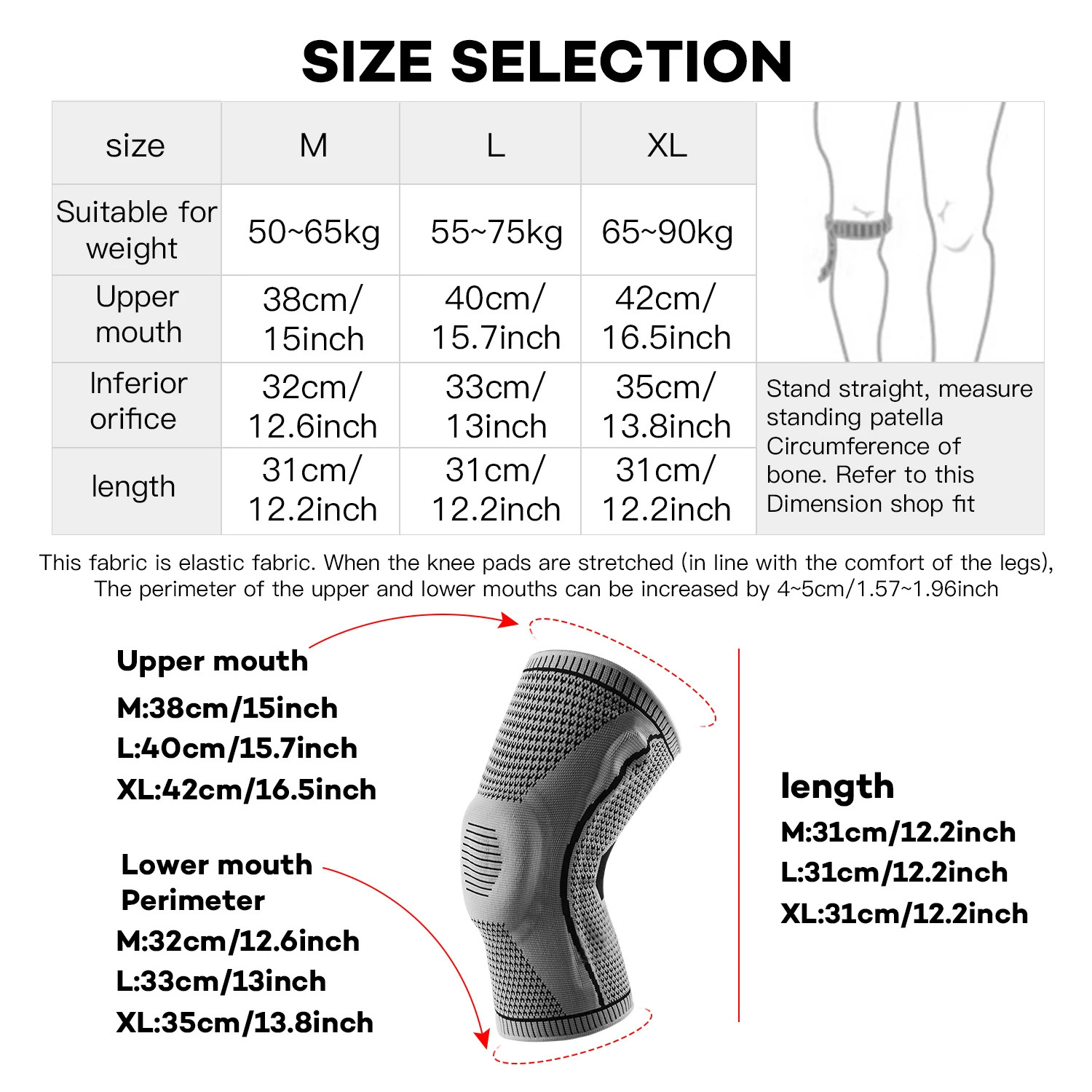 Knee Pads Strap Patella Medial Support Meniscus Silicone Compression Protection