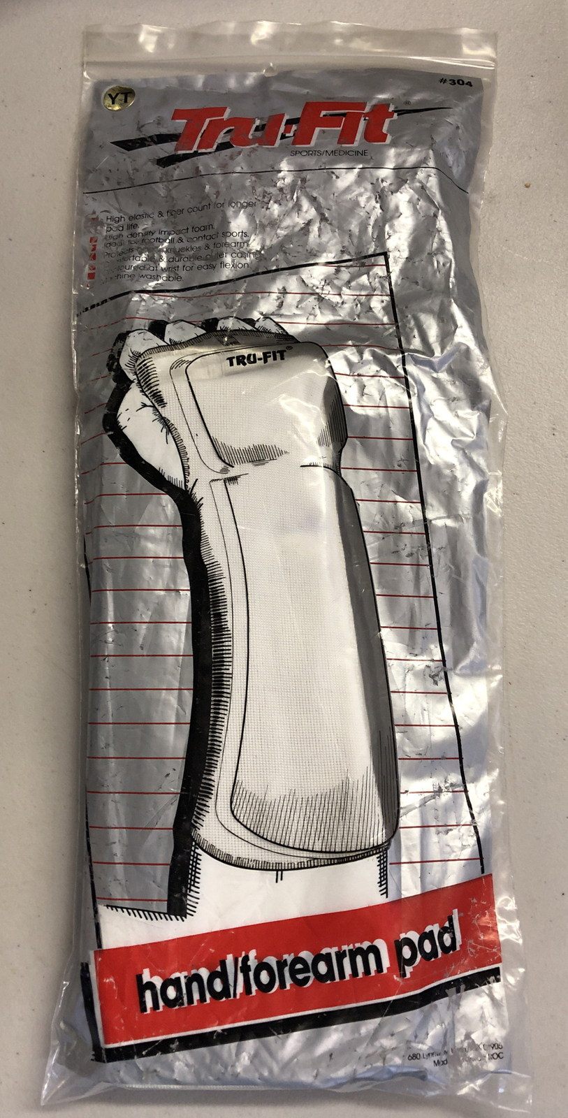 Tru-Fit Padded Youth Teen Hand Forearm Pad White New Vintage 304 Two Pads Sports