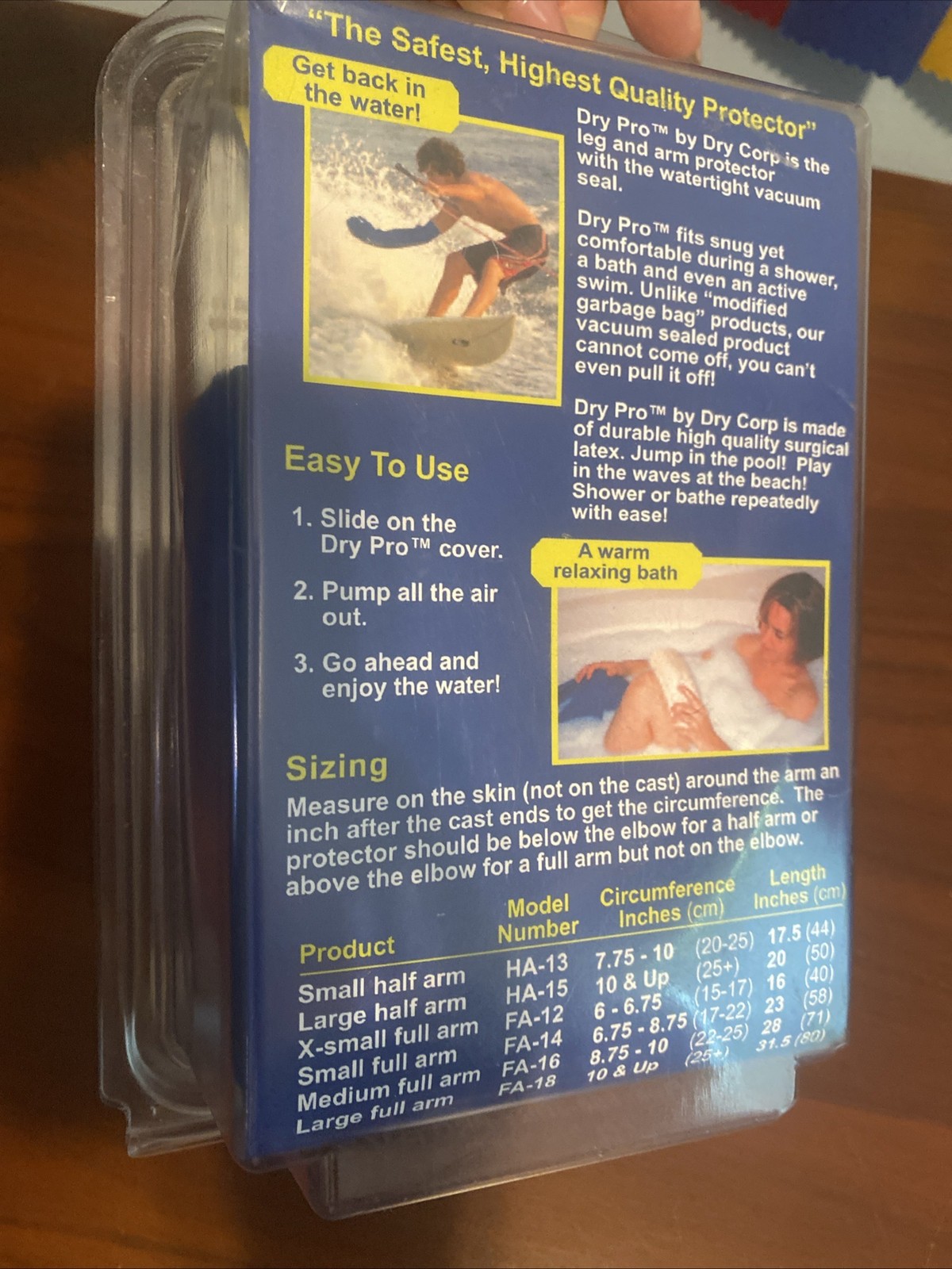 DRY PRO Waterproof Cast Protector Cover XSMALL FULL ARM FA-12 Cast Cover NEW