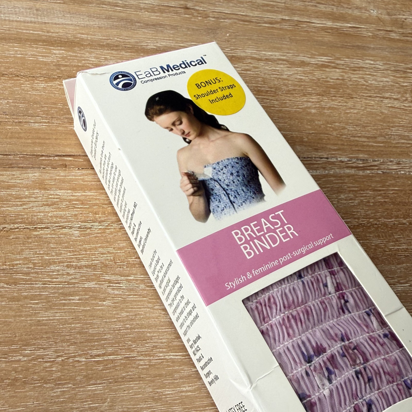 Expand-A-Band EAB Medical Lined Breast Binder Size M Floral Lavender 34-36″ NEW