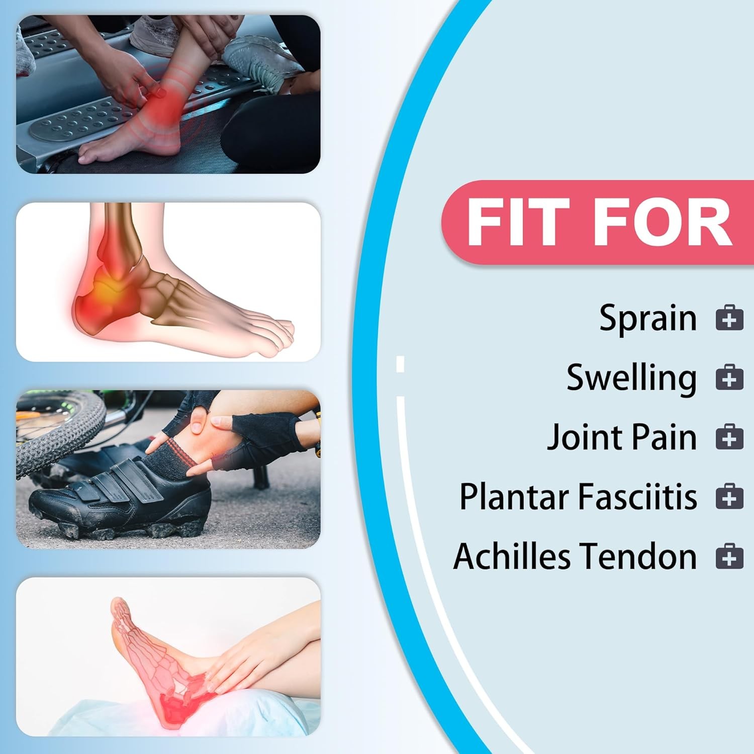 Ankle Brace with Side Stabilizers – Adjustable Support for Sprains & Pain LG