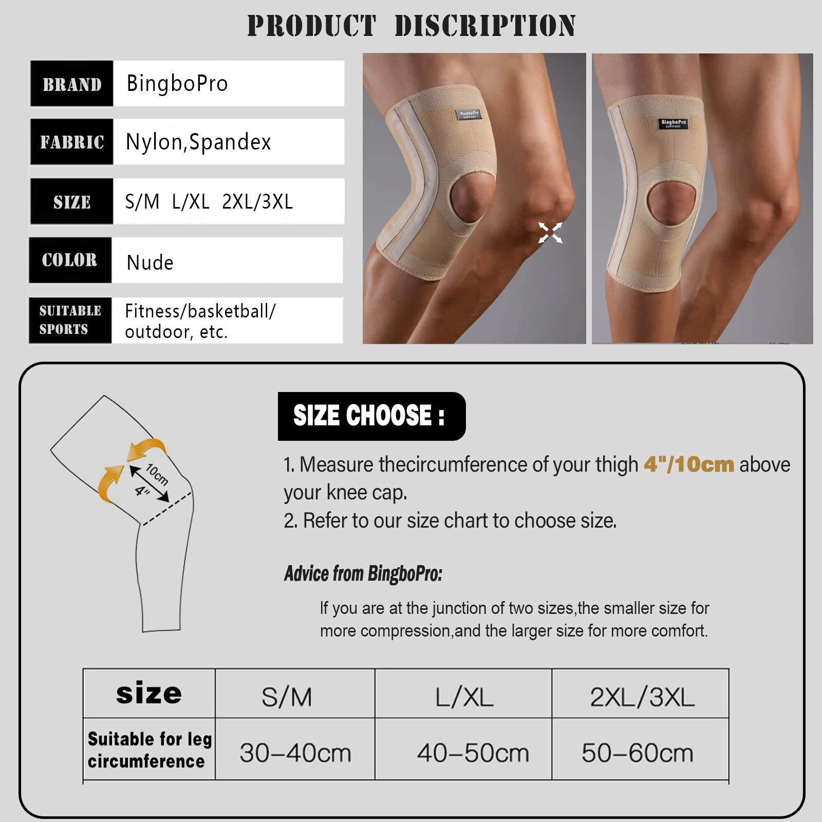 Professional Knee Brace With Stabilizer For Men Women,Compression Knee Sleeve…