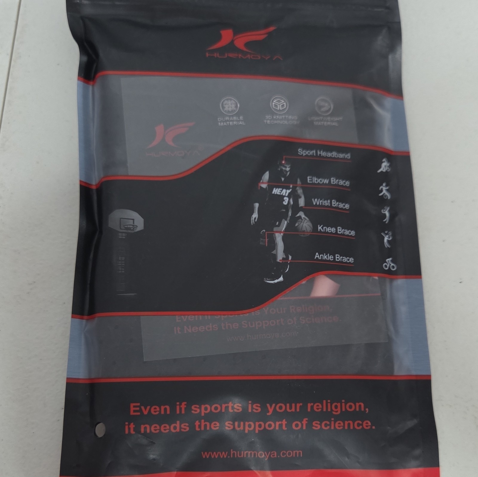 Hurmoya KNEE Support Brace Size M Black/Red CE Certified MPN 50130401