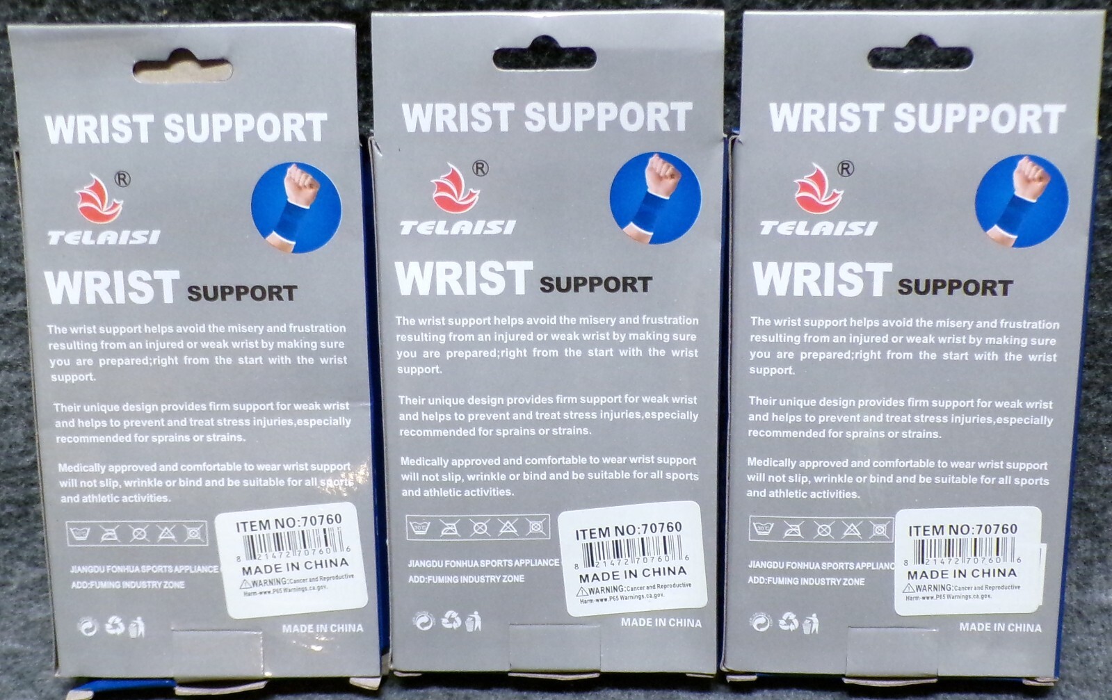 Lot of 3 Telaisi Wrist Support Firm Support One Size Fits All 2 Pack Each