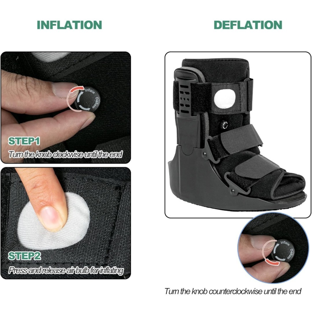 Adjustable Medical Walking Boot Fracture CAM Walker Brace Air Cast Black LARGE