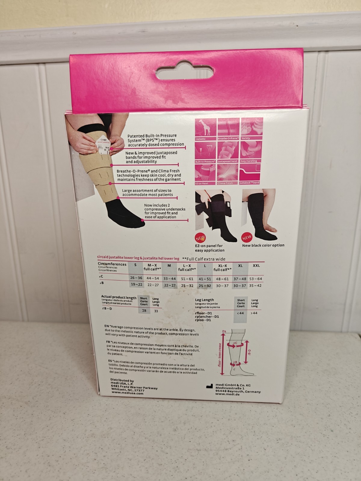 Medi Circaid Juxtafit Lower Leg Inelastic Compression EZ On X LARGE Short 28cm