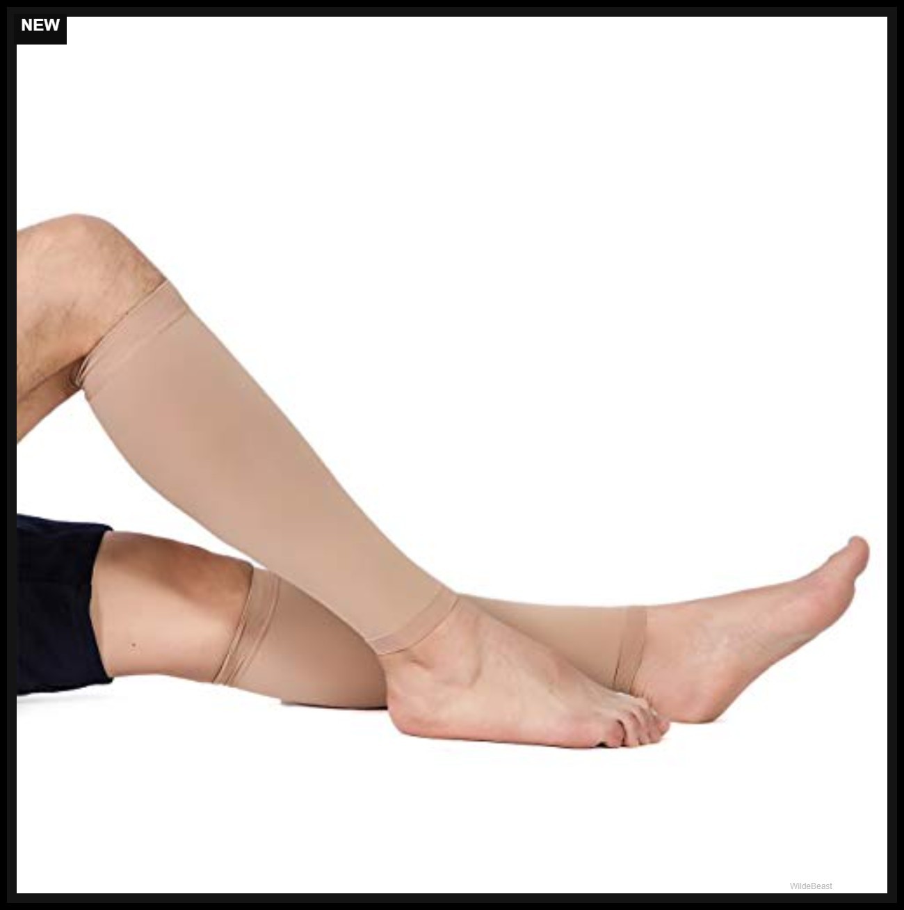 Calf Compression Sleeves 20-30mmHg 1 Pair Footless Breathable Knit for Men
