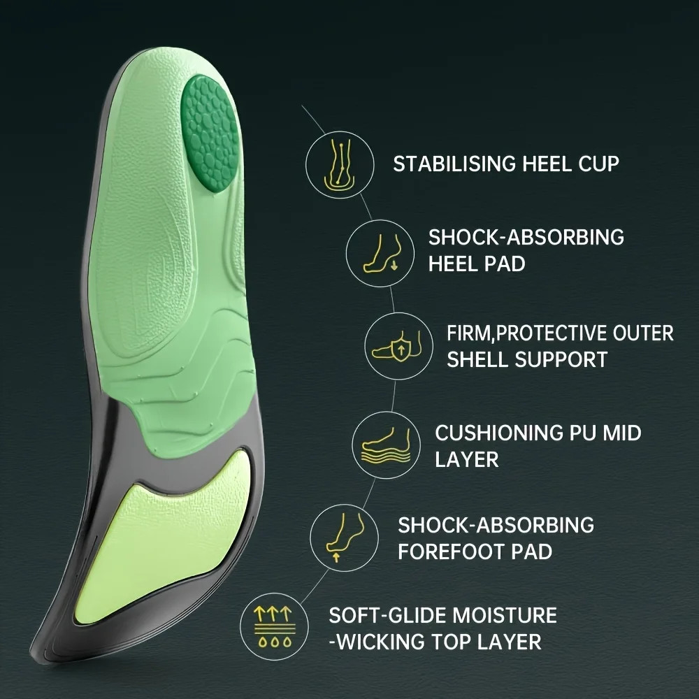 1 Pair Men Women Corrective Insoles, EVA High Arch Support Insoles Foot Support