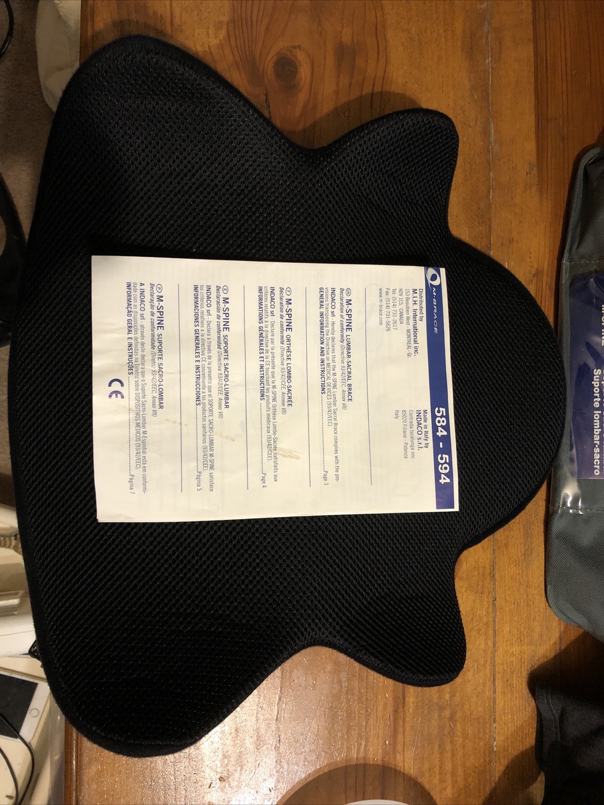 M-BRACE Lumbar-Sacral Brace #584 M-Spine Immobilizing Back Support Made in Italy