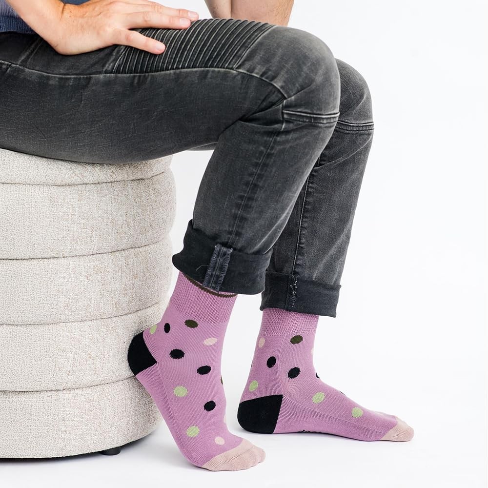 Doctor Johnny’s Compression Socks for Men & Women Small, Pink Polka Dot