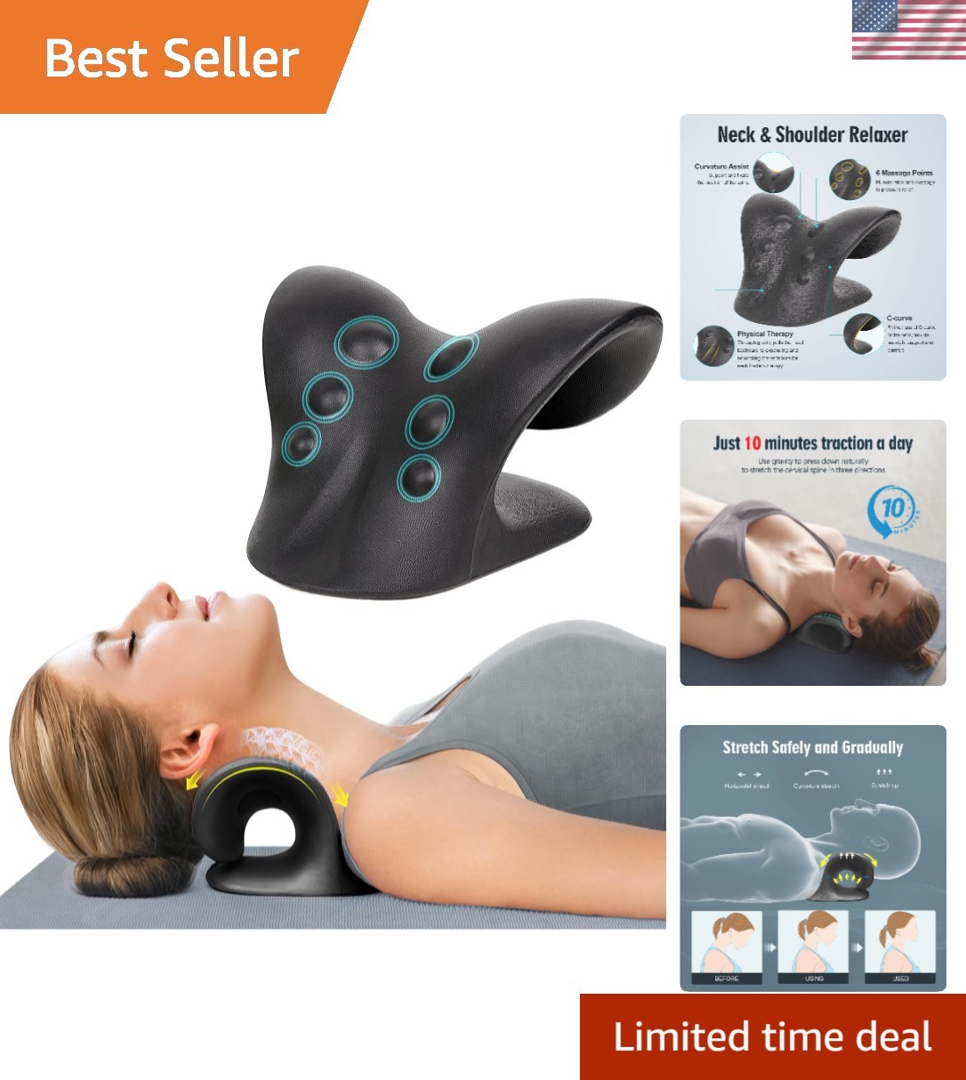 Neck Stretcher for Pain Relief, Neck and Shoulder Relaxer Cervical Traction D…