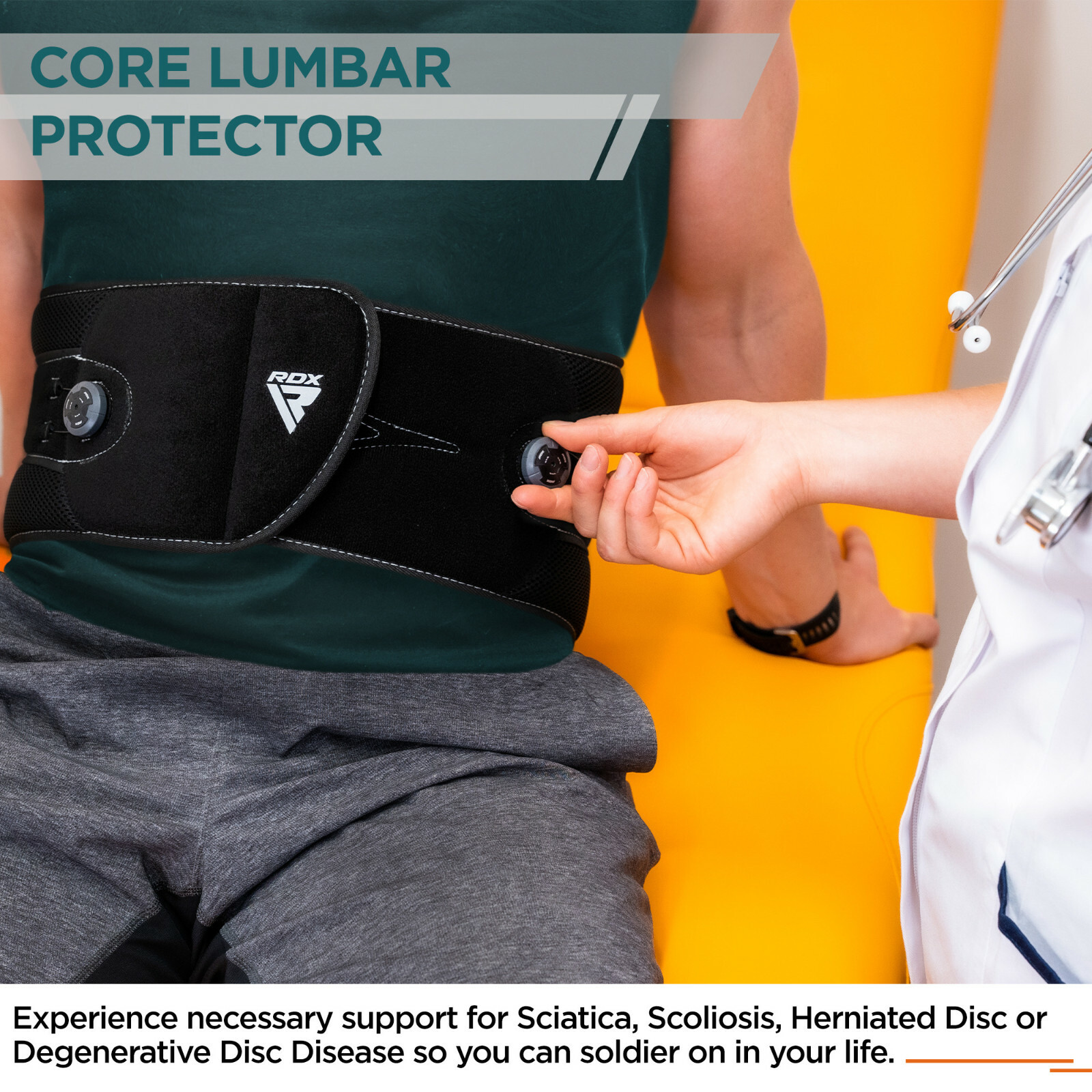 Back Brace Belt by RDX, Back Brace Support Men, Back Support, Pain Relief