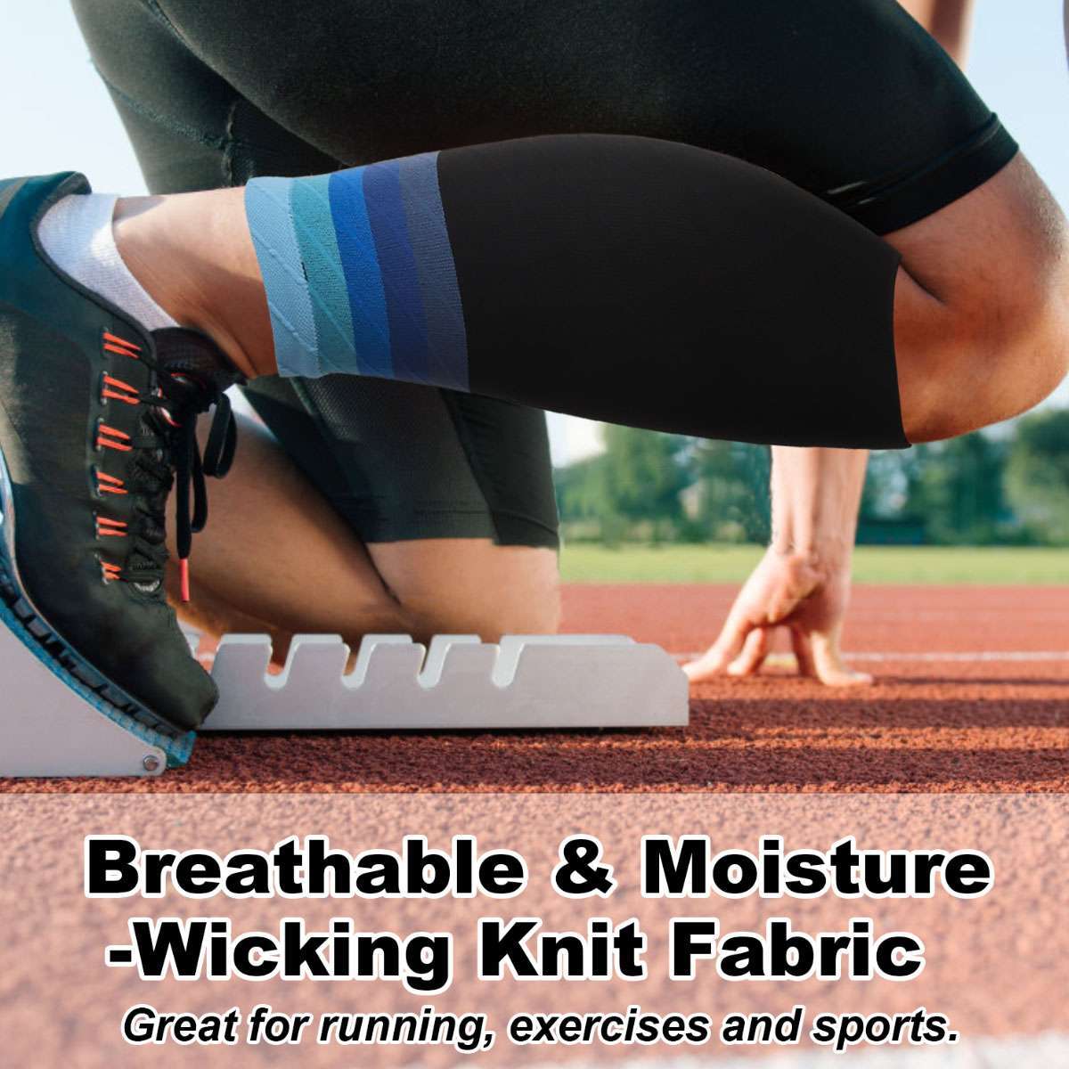 Calf Sleeves Leg Support Compression Socks Running Shin Splint Varicose Vein