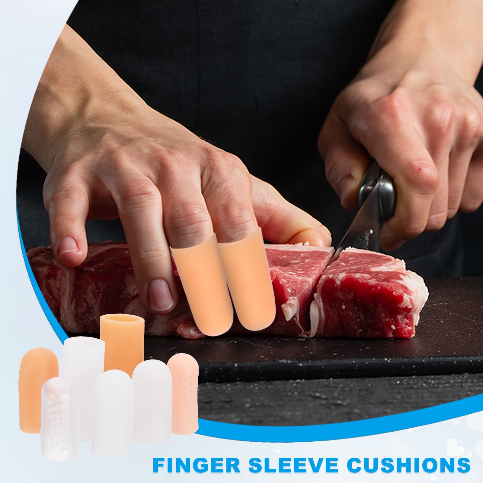 14 Pcs 1.8″x0.67″ Gel Finger Cots Silicone Finger Tip Protector Support White