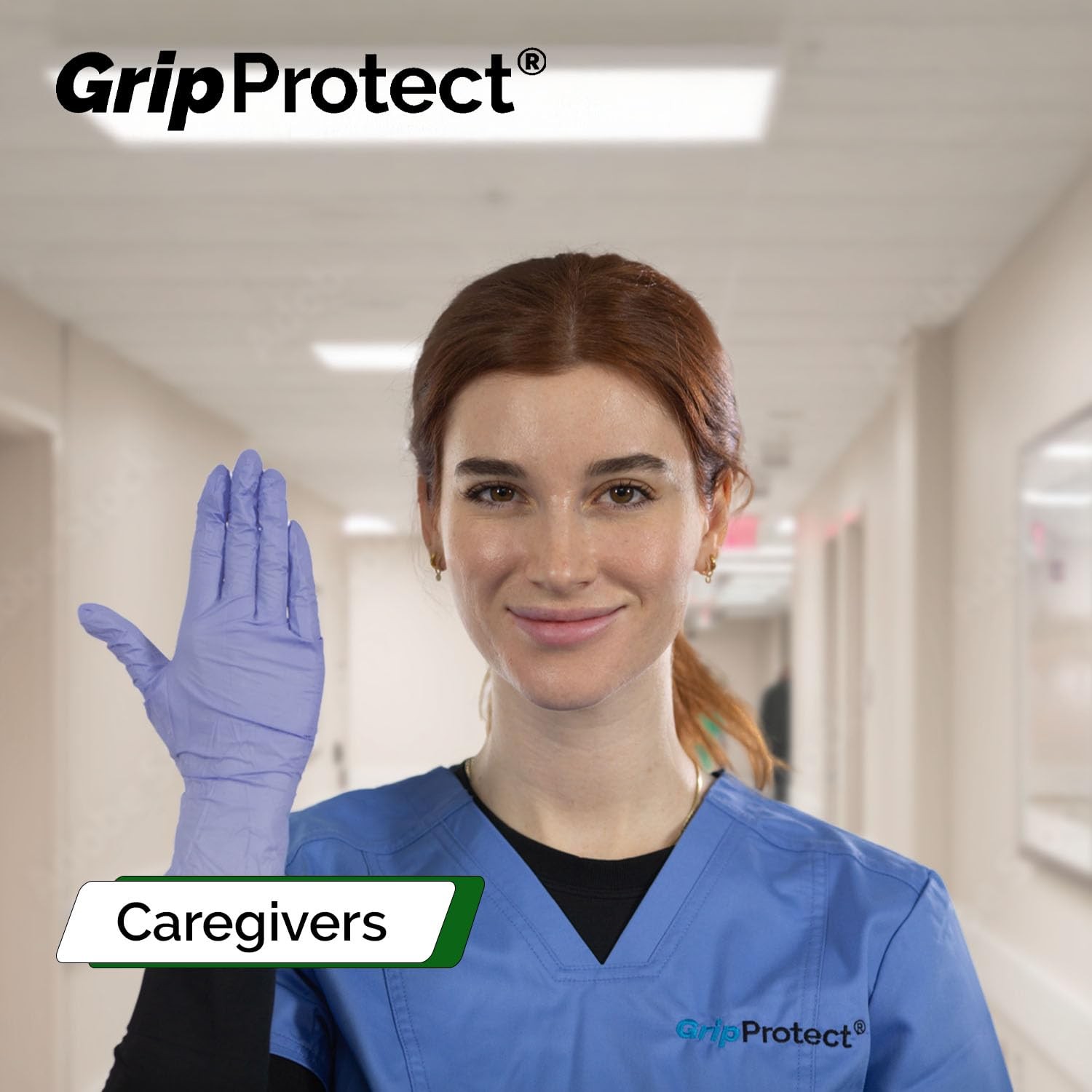 GripProtect Precise Nitrile Gloves 4 Mil – Medium (Pack of 100), Blue