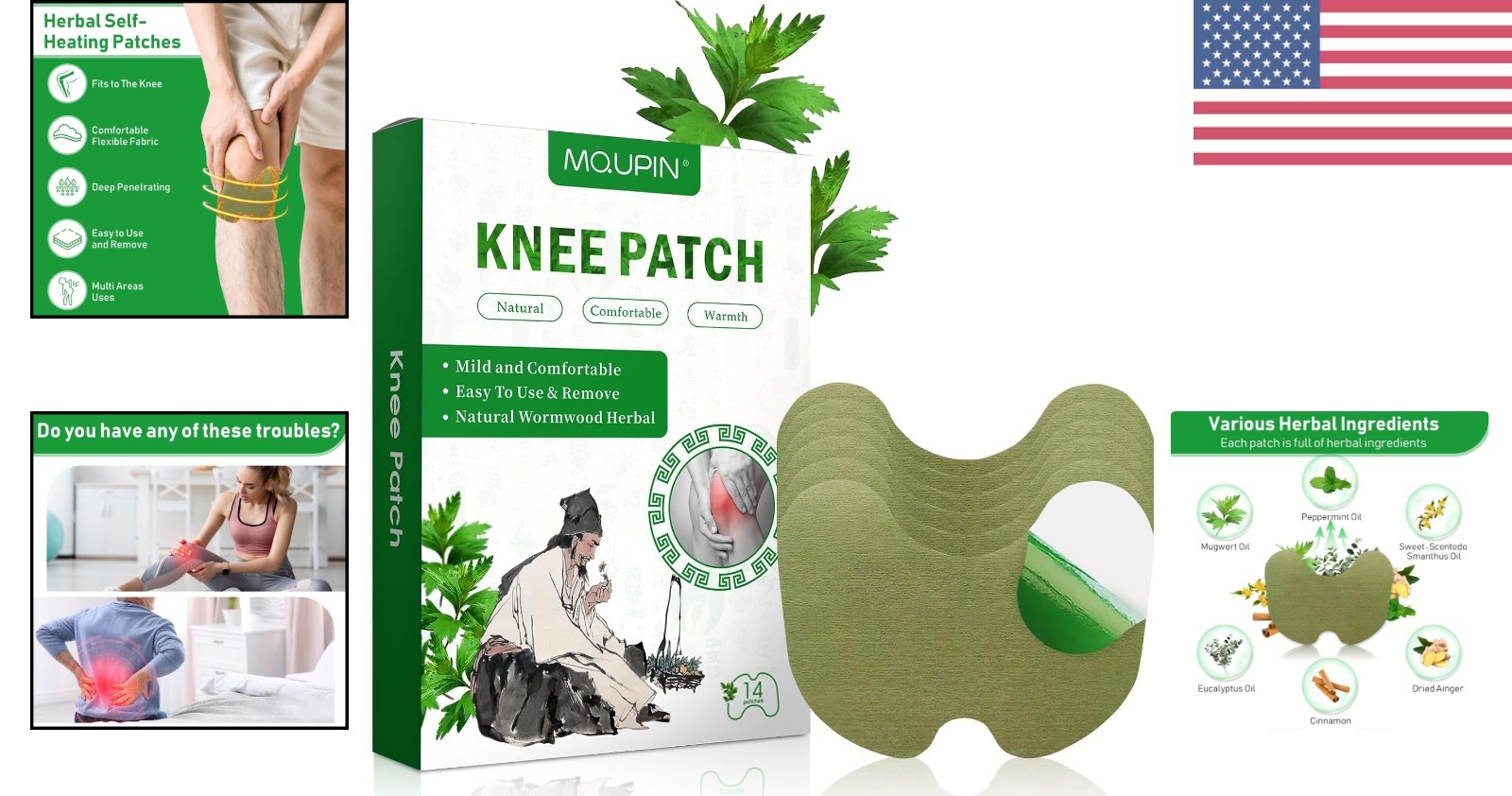 Therapeutic Knee and Body Patch Set – 14 Pcs for Arthritis and Joint Pain Relief