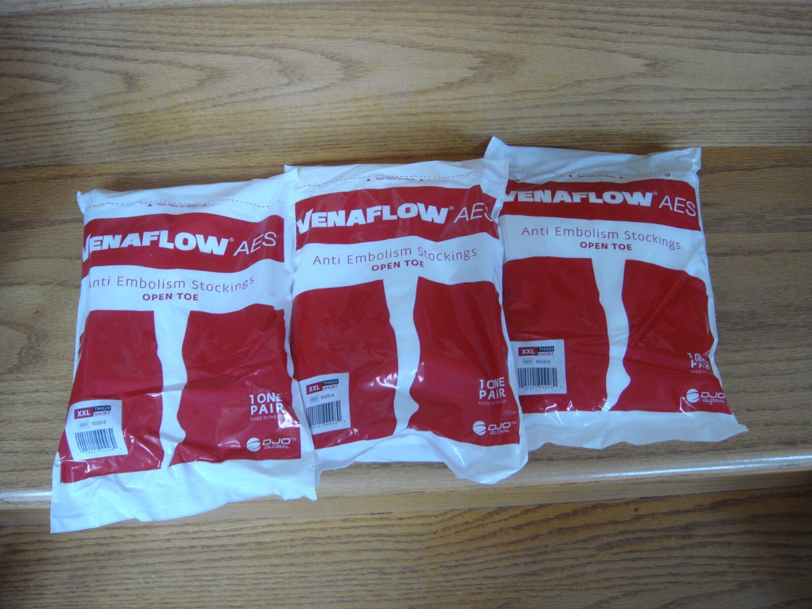 Venaflow AES Anti Embolism Stockings Open Toe White Thigh Short XL 3 Pair