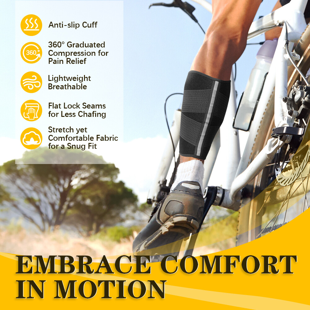 Calf Support Brace Adjustable Shin Splint Compression Calf Wrap Swelling Sleeves