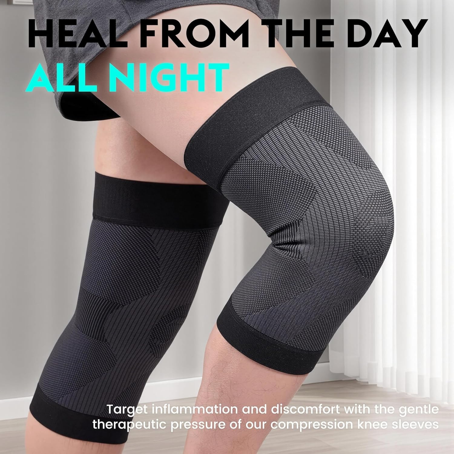 High-Quality Knee Compression Sleeves – 2 Pack | Relief for Arthritis & Swelling