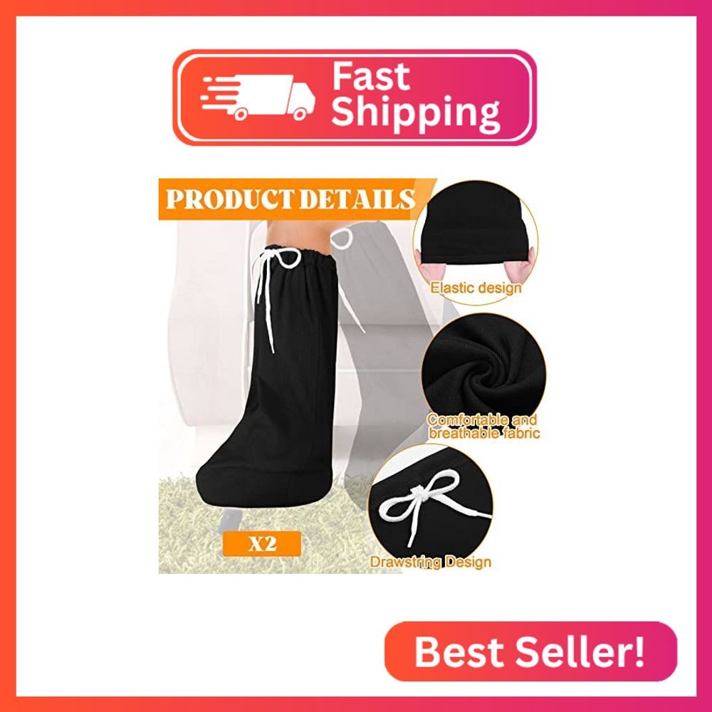Sasylvia 2 Pcs Leg Cast Cover, Sock for Casted Foot Below Knee Sleeve Adjustable