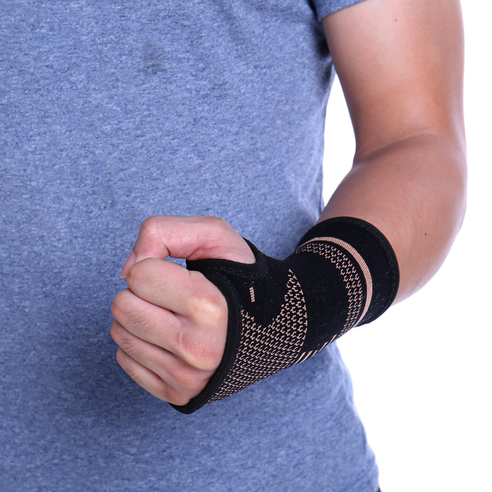 Copper Wrist Brace Support Compression Sleeves Arthritis Carpal Tunnel Relief US