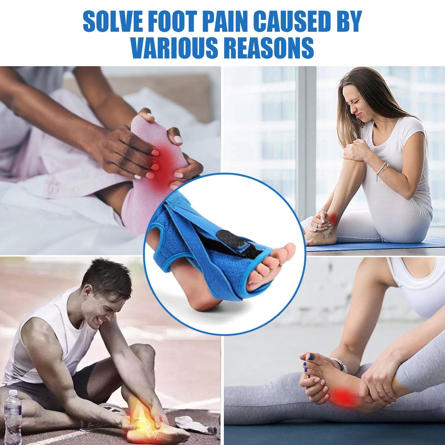 Plantar Fasciitis Night Splint-Upgrade 3 Adjustable Planter Facetious Relief Bra