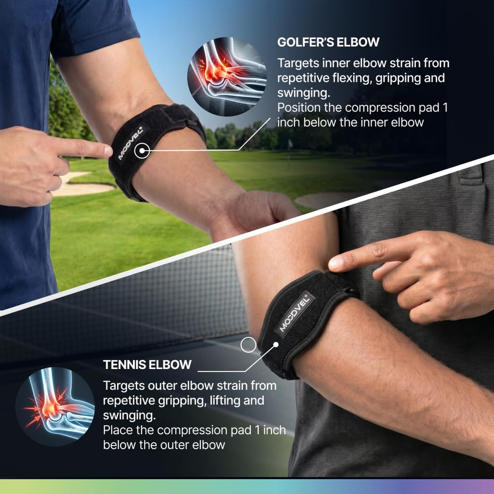 Adjustable Elbow Brace with Hook and Loop Strap Tennis Tennis Elbow Support for