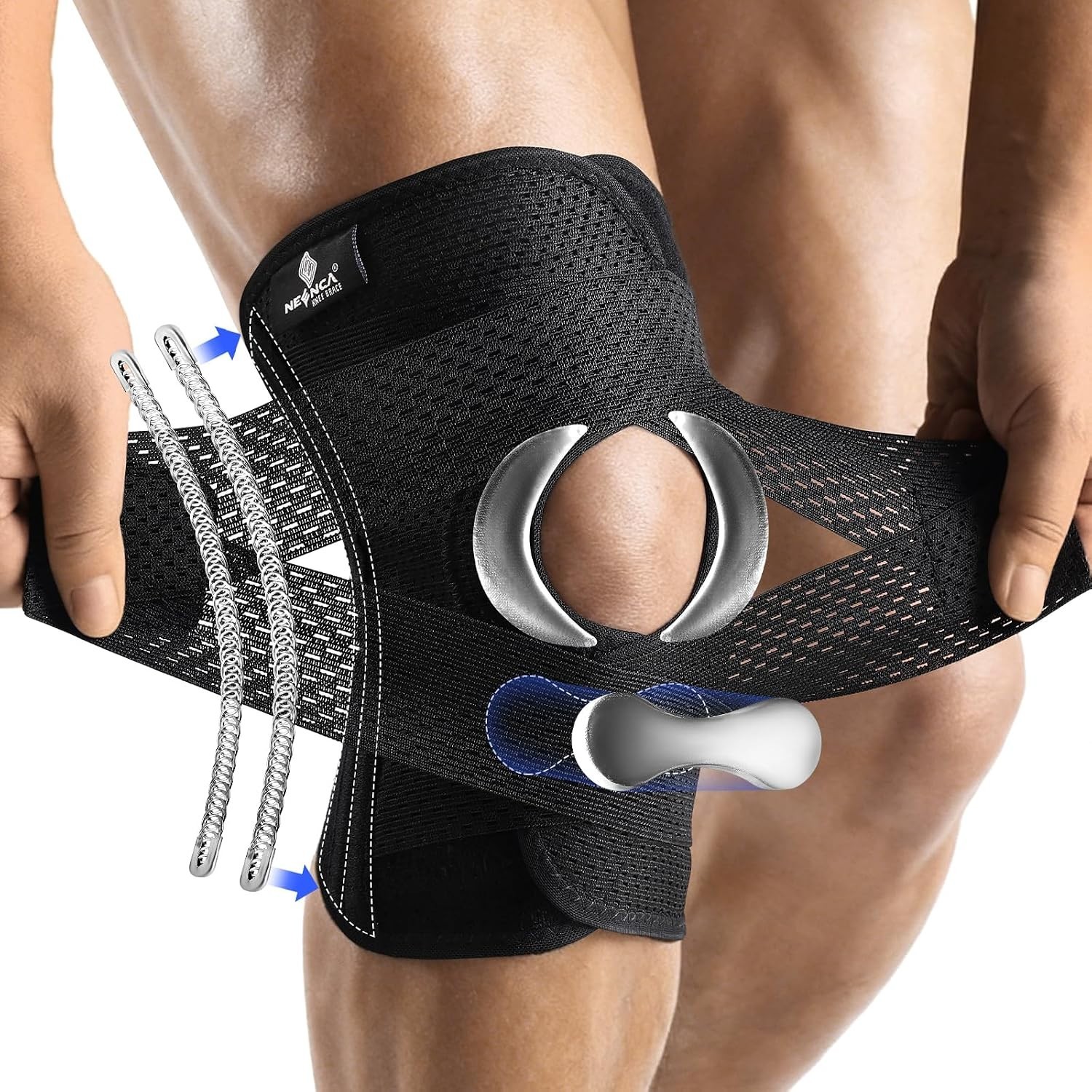 Knee Brace for Knee Pain, Compression Knee Support with Air Mesh Fabric, Adju…