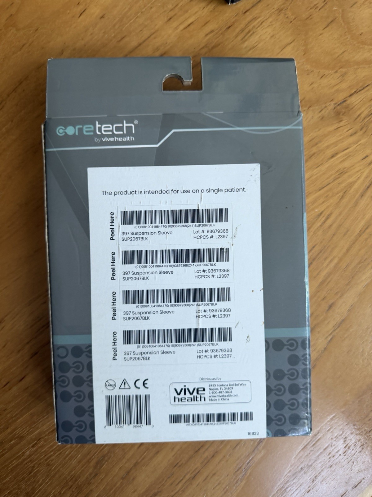 Coretech 397 Suspension Sleeve Orthopedic Sleeve for Leg, Black