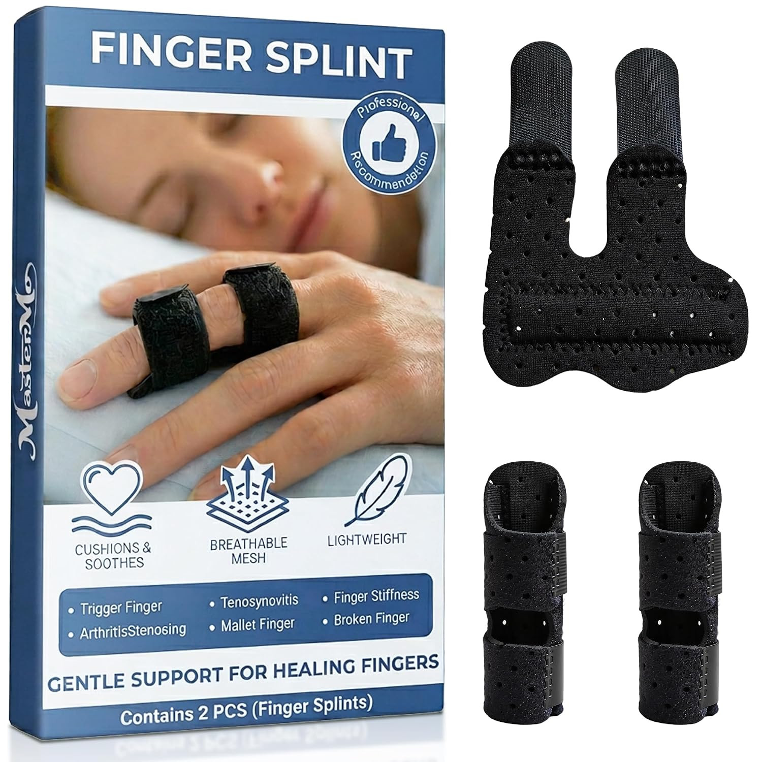 2 Pcs Finger Splint & Thumb Brace – Universal Finger Straightener for Trigger Fi