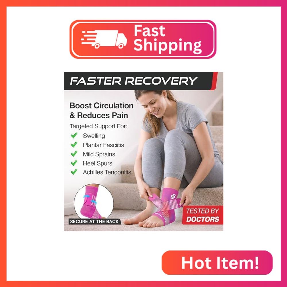 Sleeve Stars Ankle Brace for Women & Men, Ankle Wrap for Sprained Ankle, Compres