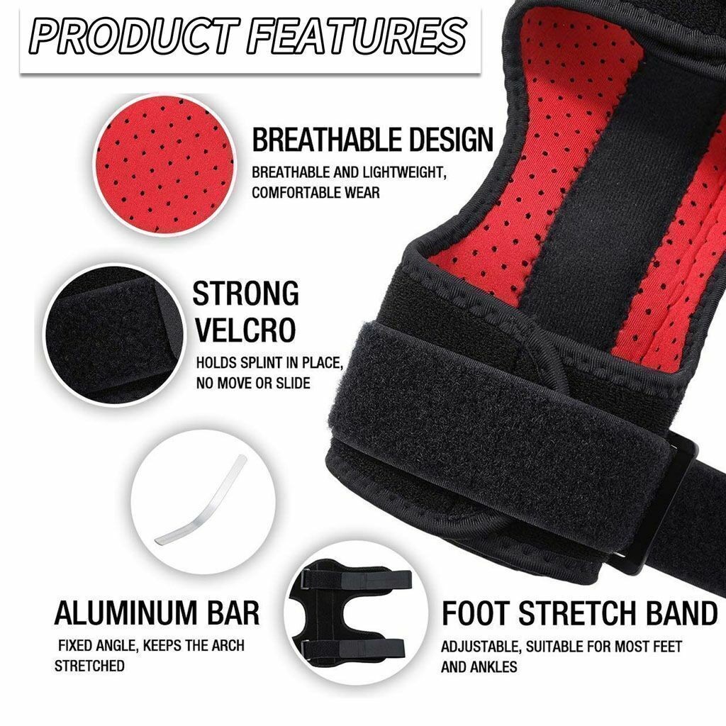 Plantar Fasciitis Night Splint Adjustable Foot Brace Drop Support Pain Relief