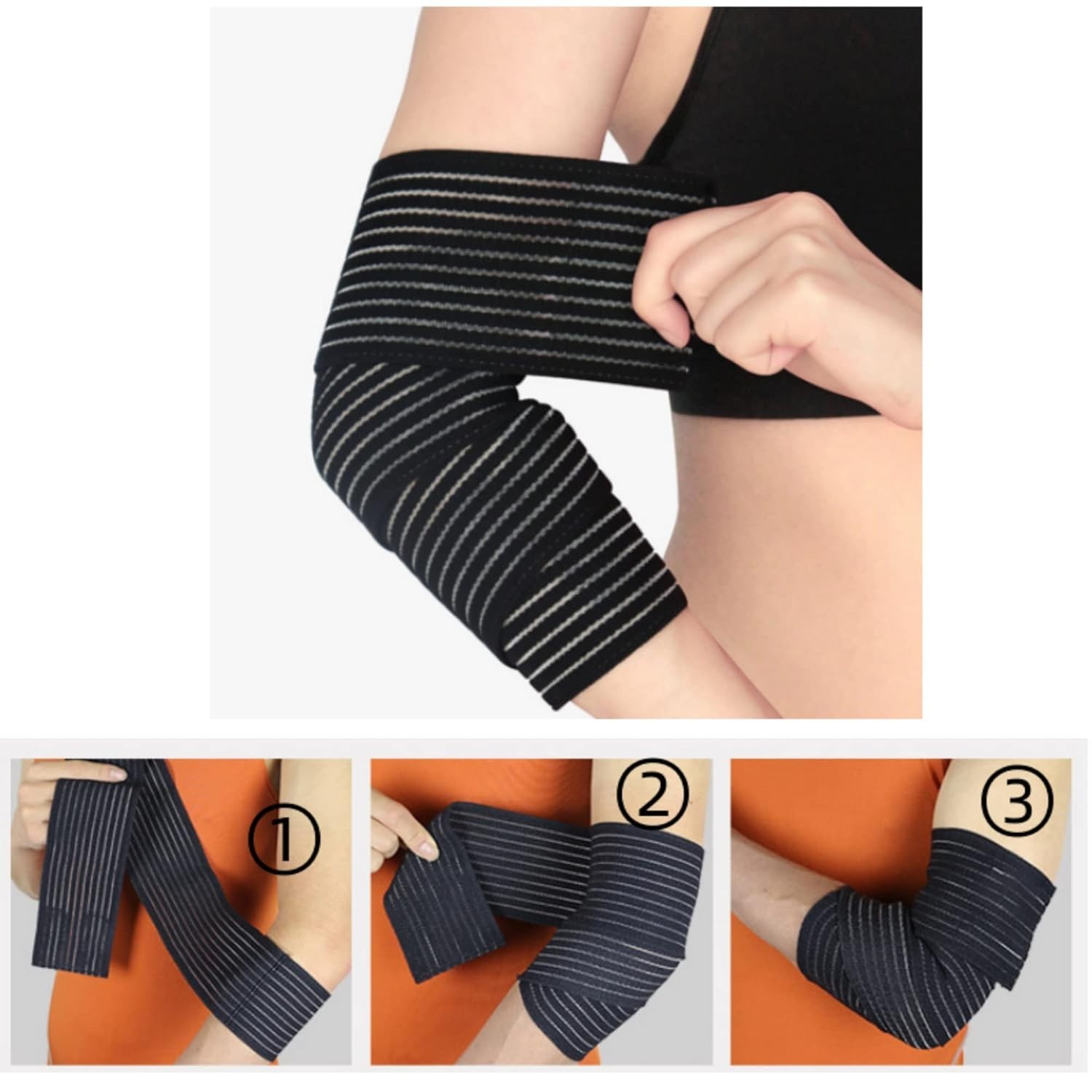 Long Elastic Knee Wrap Brace Support for Ankle & Joint Pain