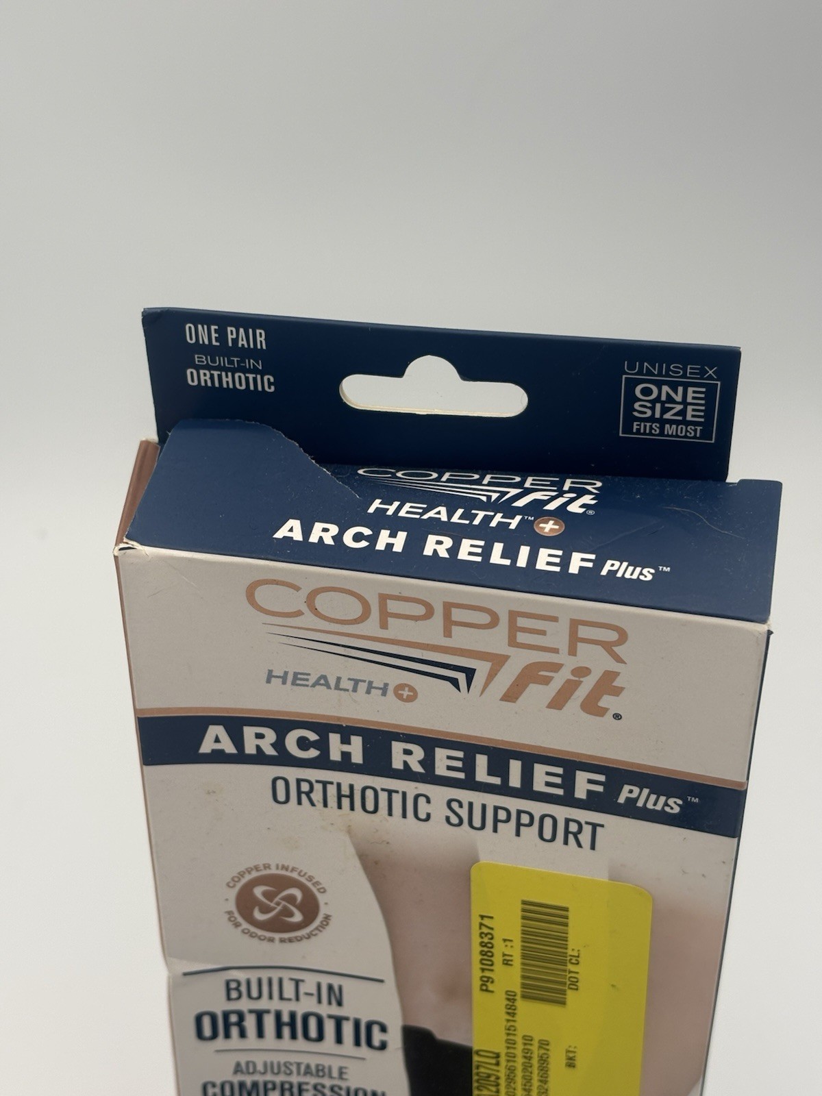 Copper Fit Health Unisex Arch Relief Plus with Built-In Orthotic Support – Black