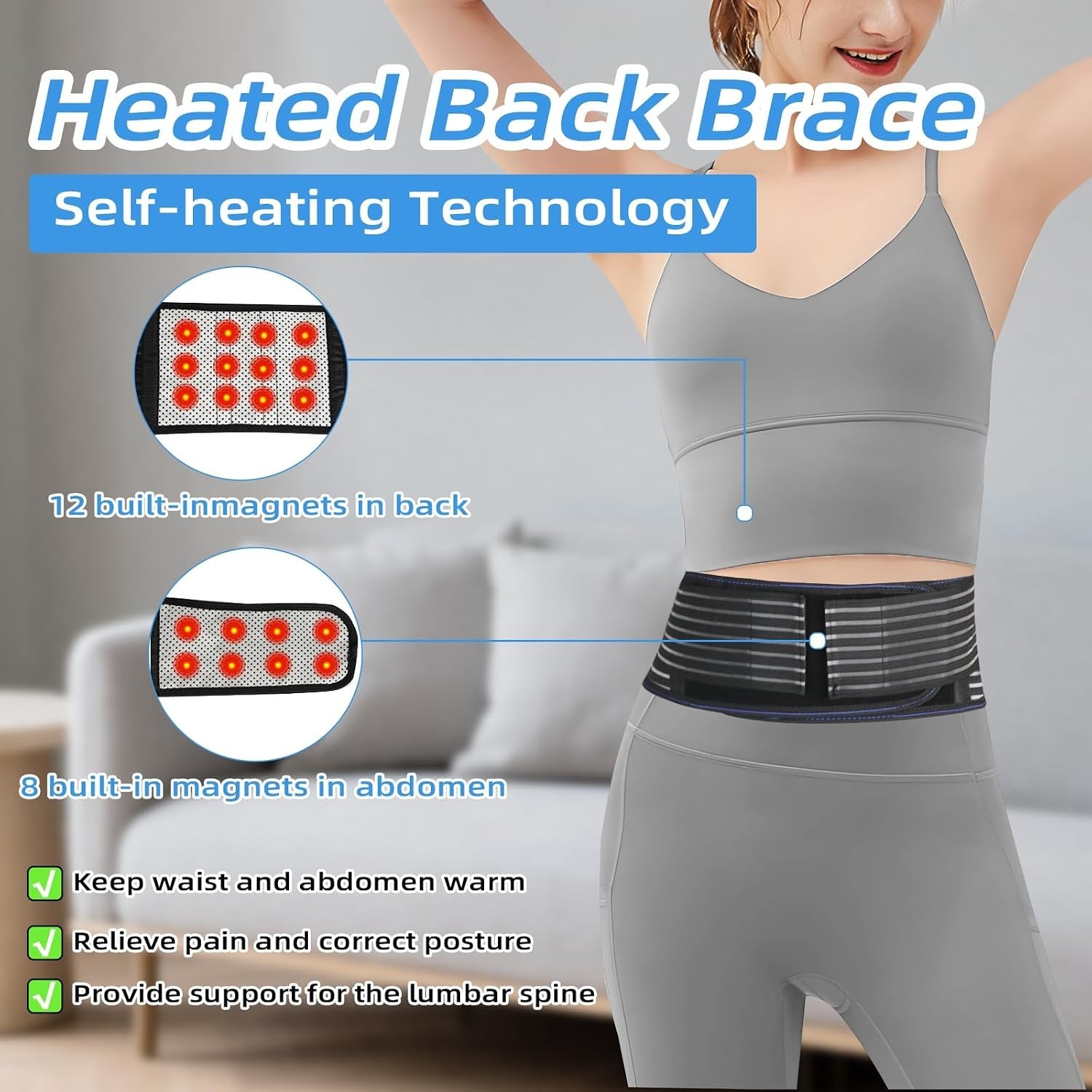 Back Brace for Lower Back Pain Relief, Lumbar Support Belt for Work for Men&W…