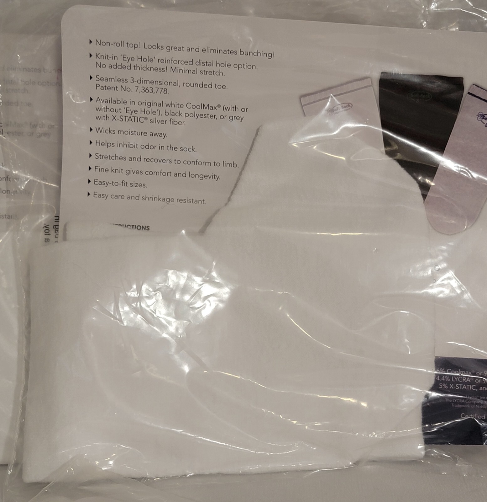 Knit Rite Soft-Sock Prosthetic Sock-Size 4S – Pack of 4 – New, Sealed Packages