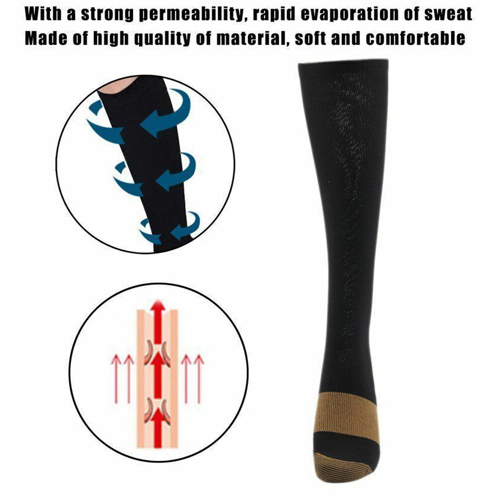3Pair Socks Foot Ankle Brace Compression Support for Calf nerve S/M-XXL