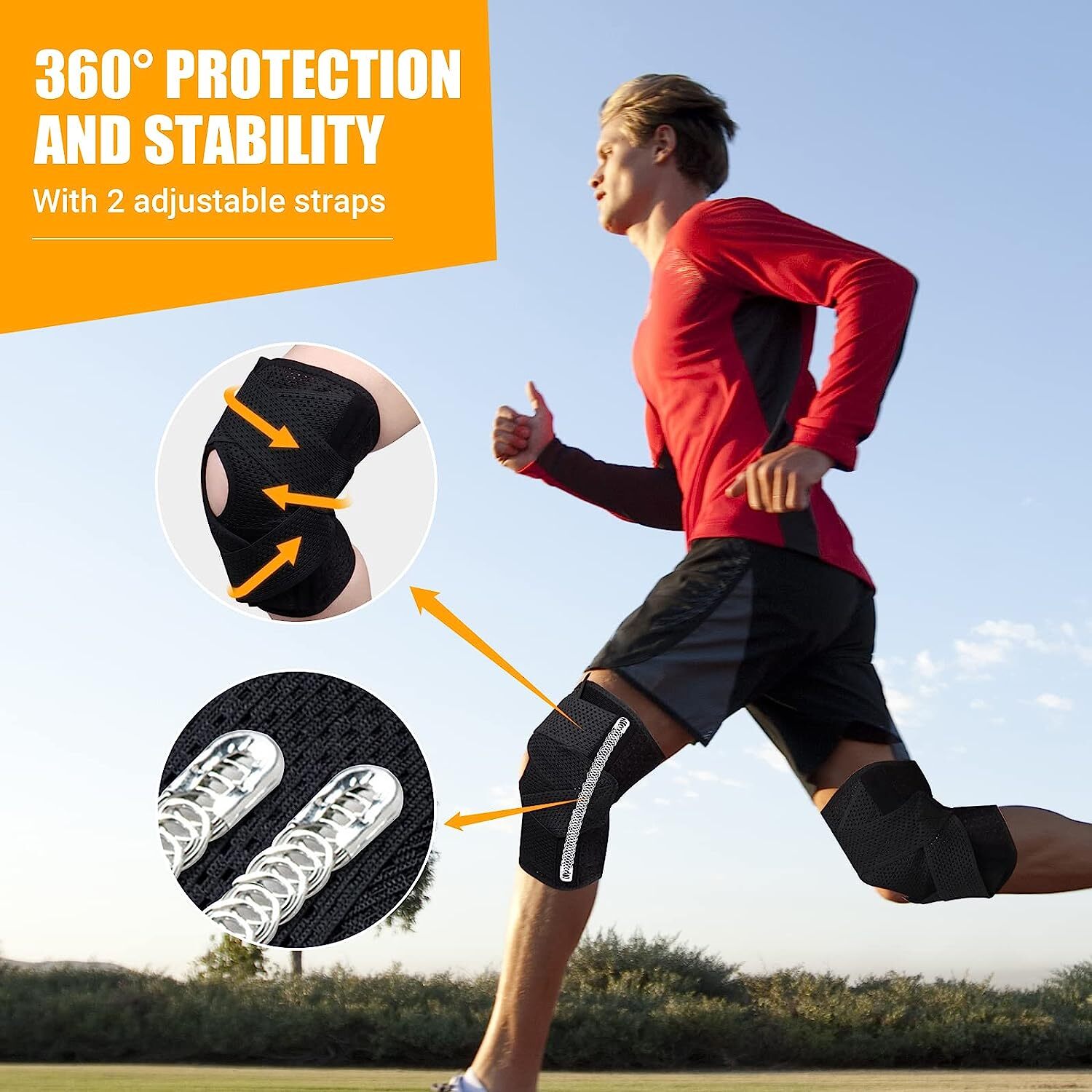 Knee Sleeve Compression Brace for Meniscus Joint Pain Arthritis Relief Recovery