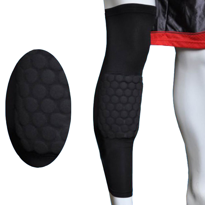 1pair Sport Basketball Honeycomb Crashproof Knee Pad Legs Sleeves Braces Protect