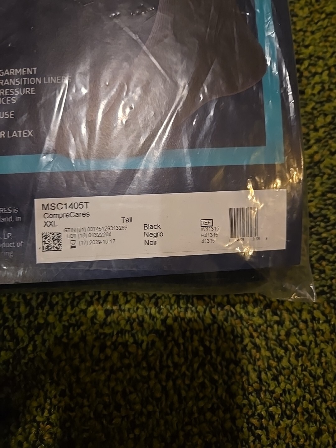 SIGVARIS COMPRECARES Reusable Compression Garment Kit Sock XXL- Tall 20-50mmHg