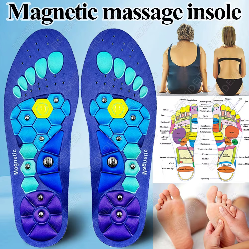 Magnetic Therapy Insoles Massage Foot Pads Acupressure Weight Loss Health
