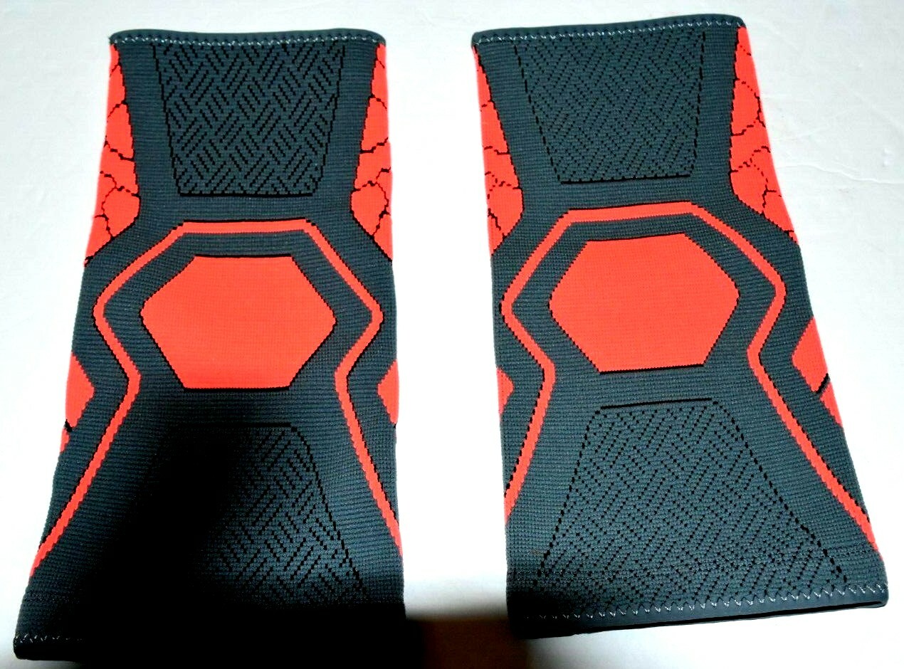 Atercel Compression Knee Sleeve Brace Gray Orange Small 2 Pack Arthritis New