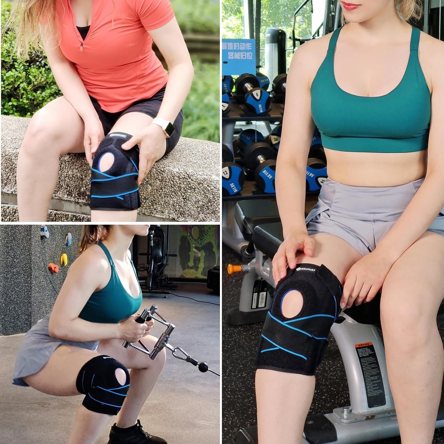 Spring-Loaded Knee Brace | Non-Slip, Adjustable & Supportive for All Activities
