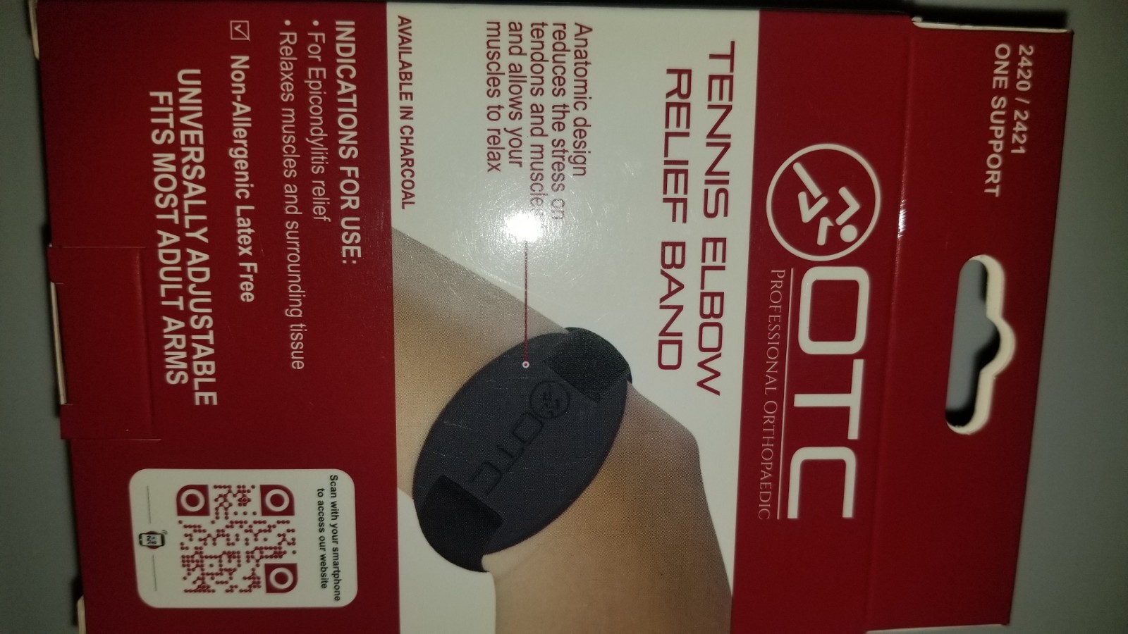 OTC Tennis Elbow Relief Forearm Band For Epicondylitis Relief 2421 Black